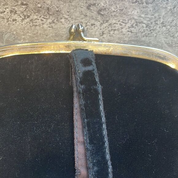 Vintage Black Velvet Clutch - Picture 3 of 7
